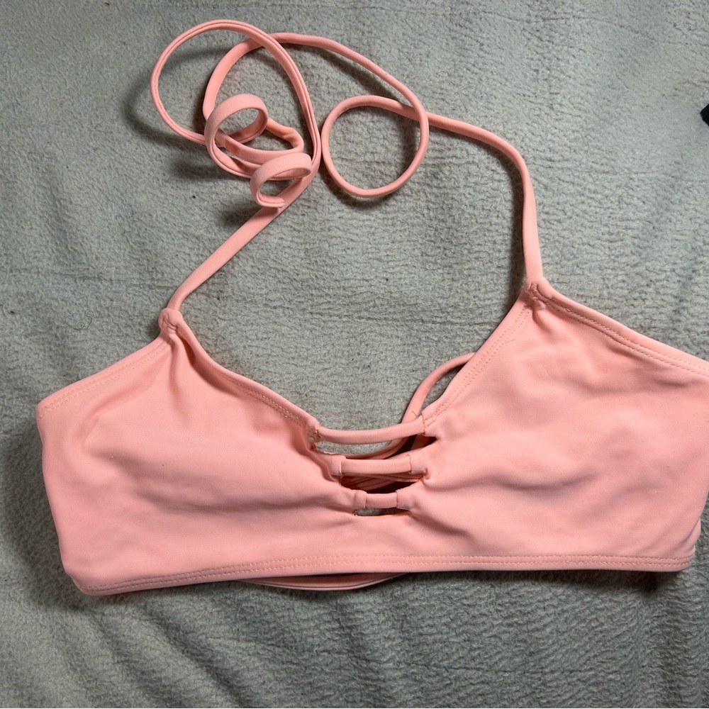 Light Orange/Coral Halter Bikini Top